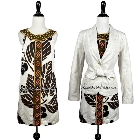 Tibi NWT rare beaded silk linen tropical leaf print mini-dress *shop@iamwarrior - Picture 5 of 14